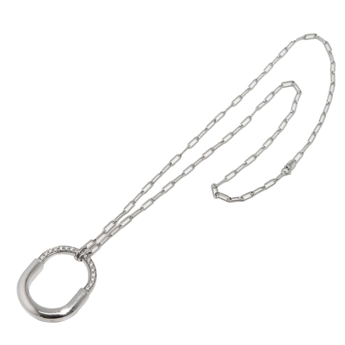 Lock Medium Diamond 0.33ct Necklace 18K White Gold 750