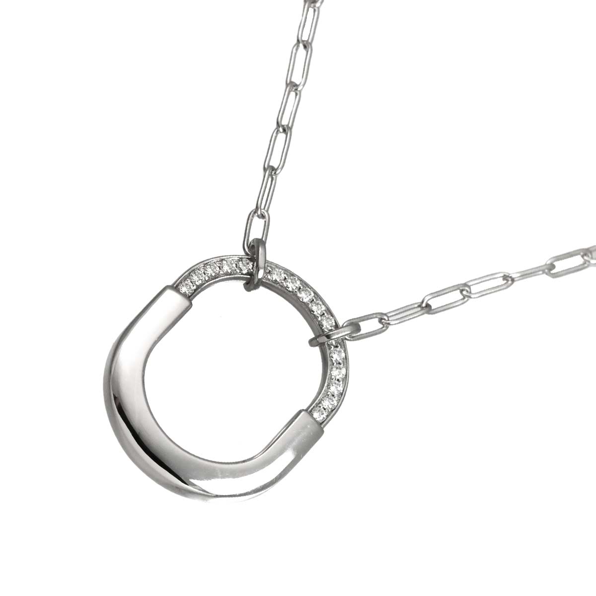 Lock Medium Diamond 0.33ct Necklace 18K White Gold 750