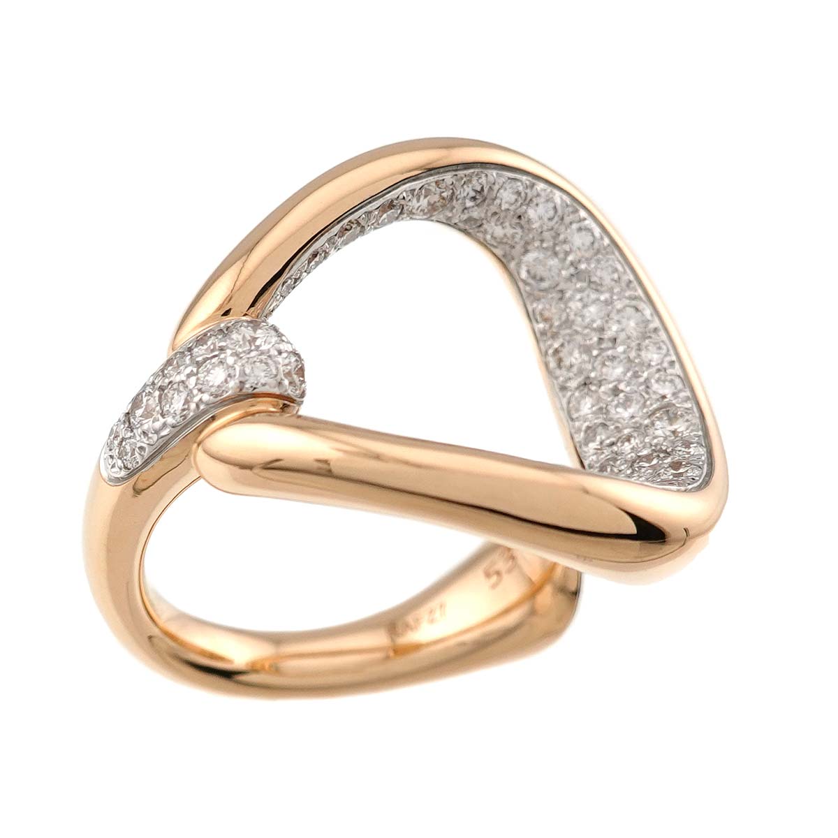 Fantina Diamond Ring 18K PG 750 Size53 6.25-6.5(US)