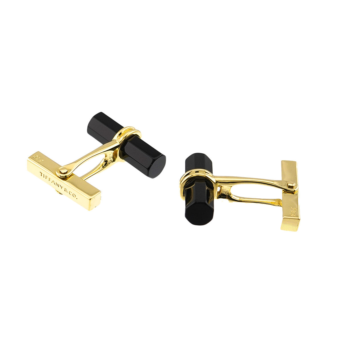 Onyx cuff links 18K Yellow Gold 585