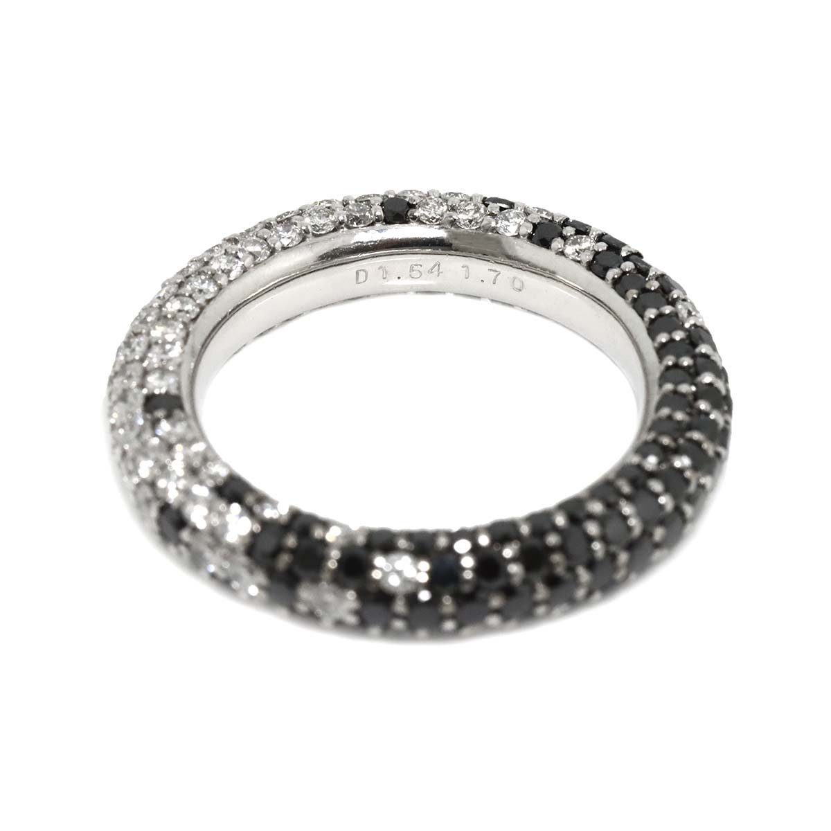Diamond 1.70/1.54ct Ring 18K WG 750 Size6.25-6.5(US)