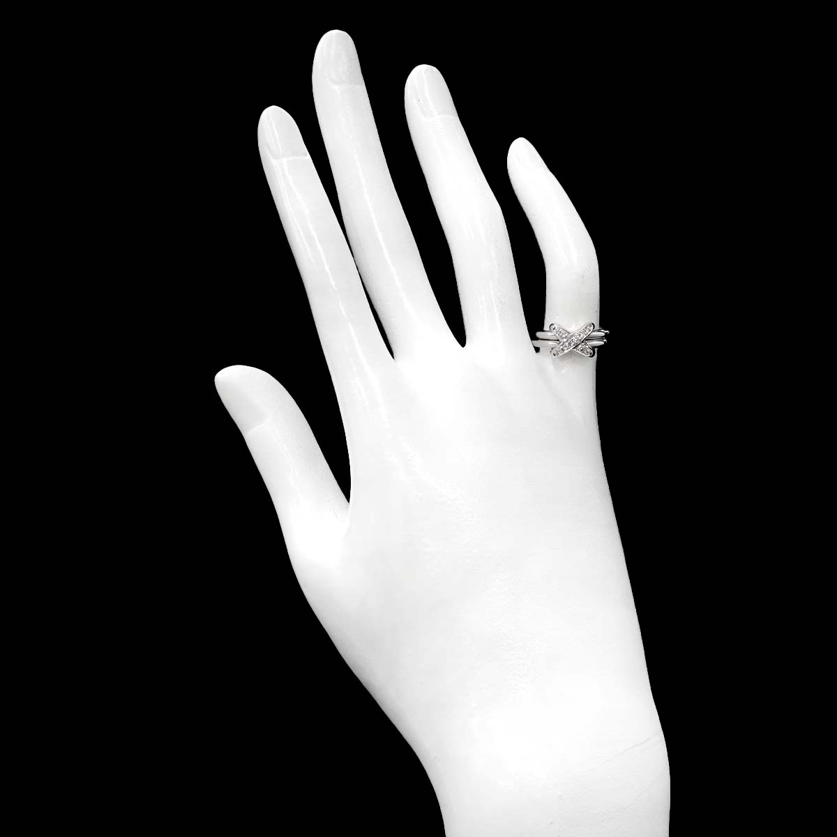 Jeux de Liens Diamond Ring 18K White Gold 750 size49 4.75-5(US)