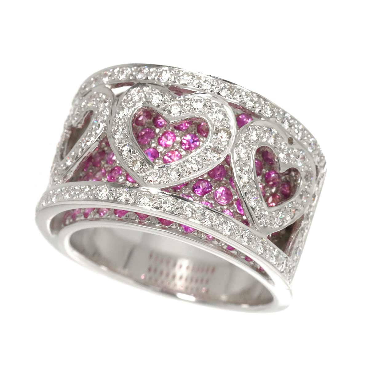 Sapphire 1.39ct Diamond 0.79ct Ring 18K WG 750 Size6-6.25(US)