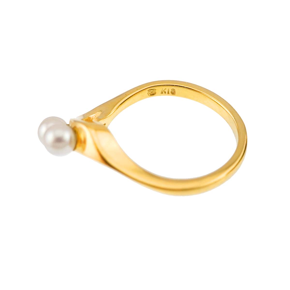 Baby Pearl 3.5mm Enamel Ring 18K YG 750 Size5.25(US)