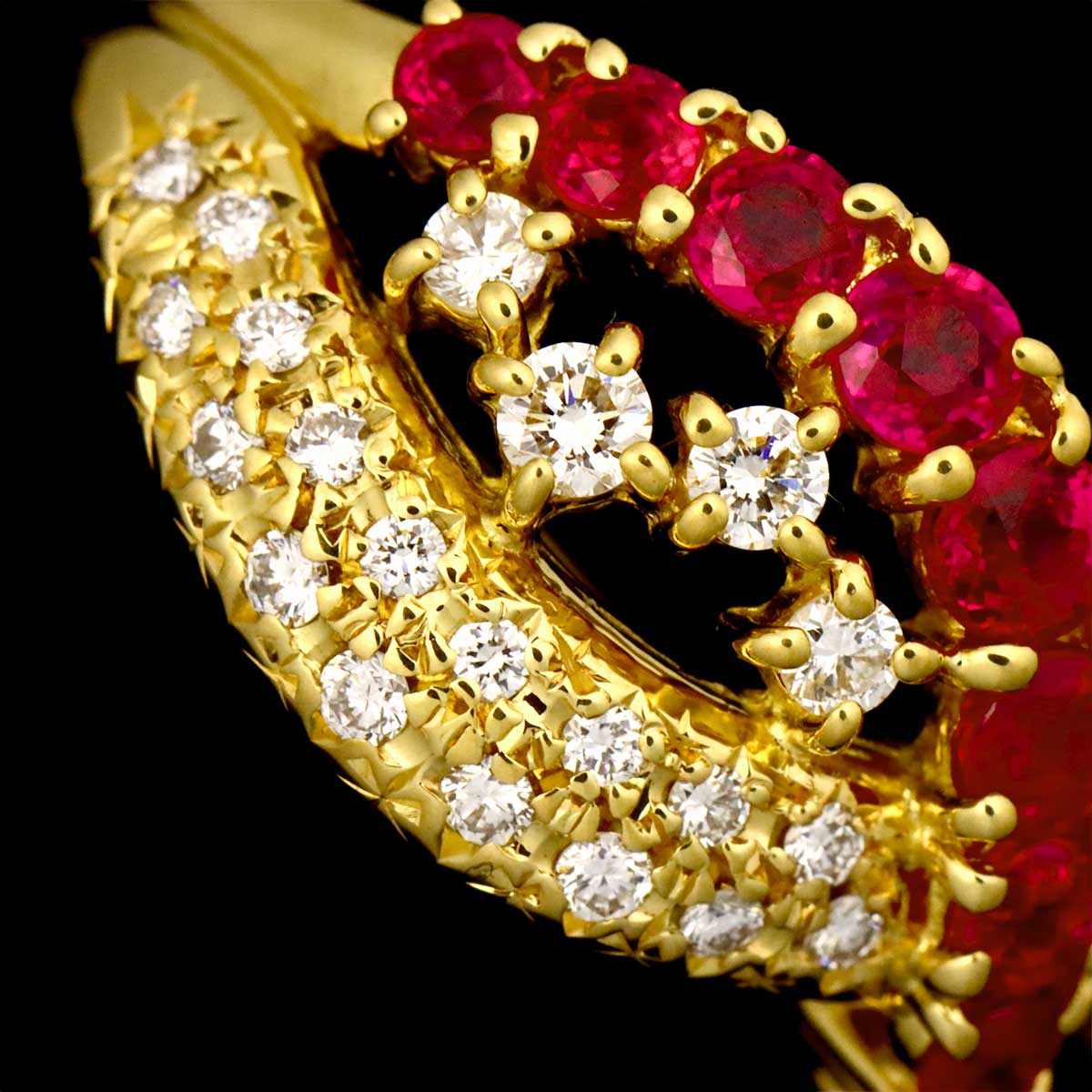 Ruby Diamond 0.24ct Ring 18K YG 750 size6.75(US)