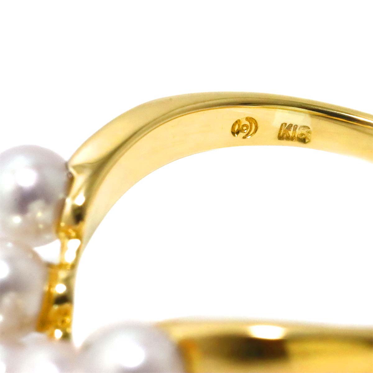 Baby Pearl 4.1-3.9mm Ring 18K YG 750 Size5.25(US)