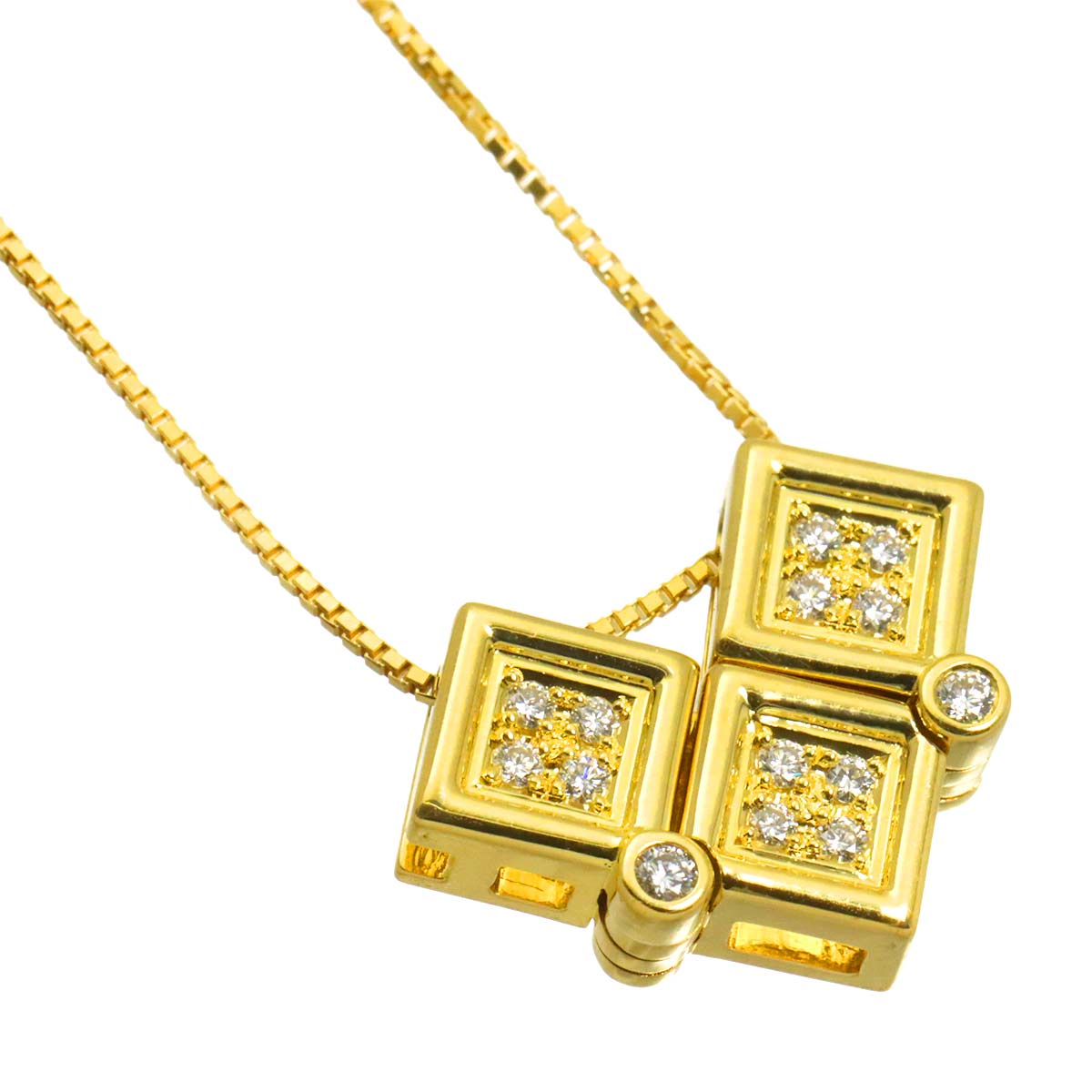 Diamond 0.13ct Necklace K18 YG 750