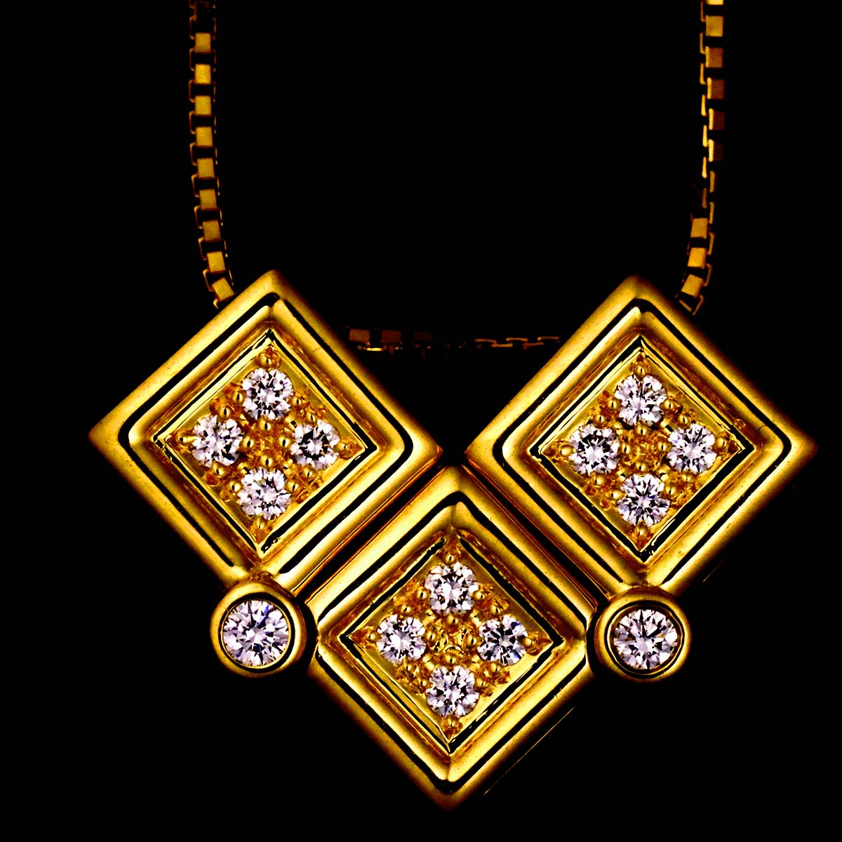 Diamond 0.13ct Necklace K18 YG 750