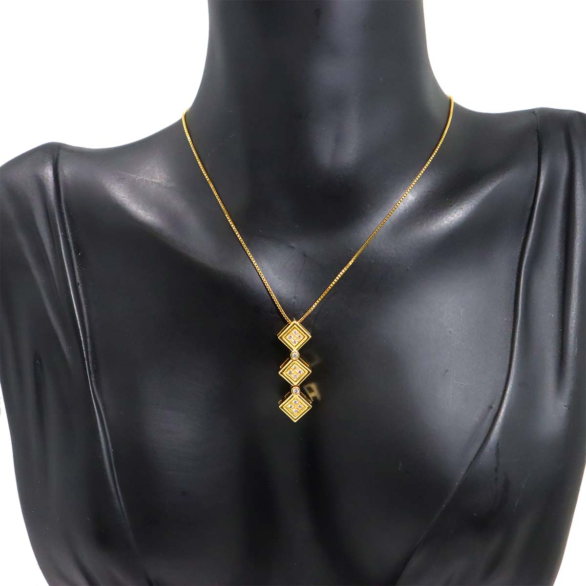 Diamond 0.13ct Necklace K18 YG 750