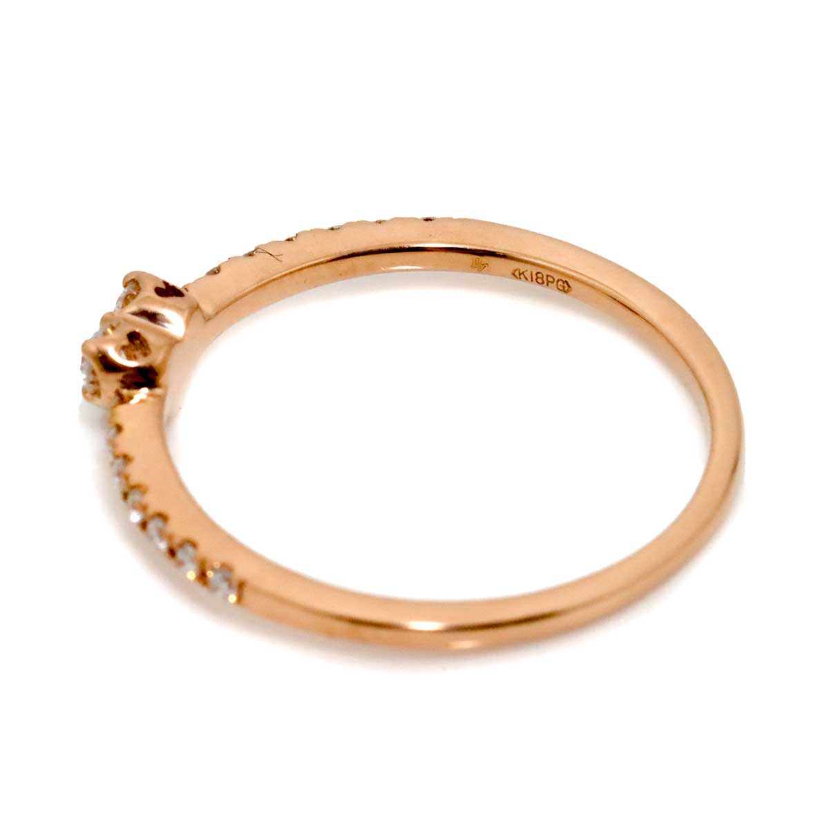 Diamond 0.18ct Ring 18K PG 750 Size6(US)