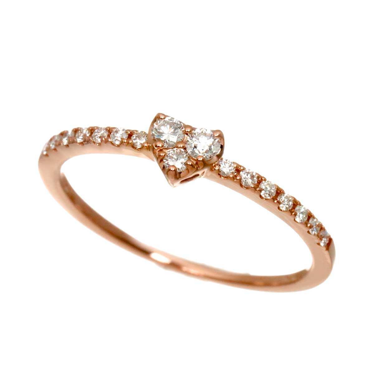 Diamond 0.18ct Ring 18K PG 750 Size6(US)