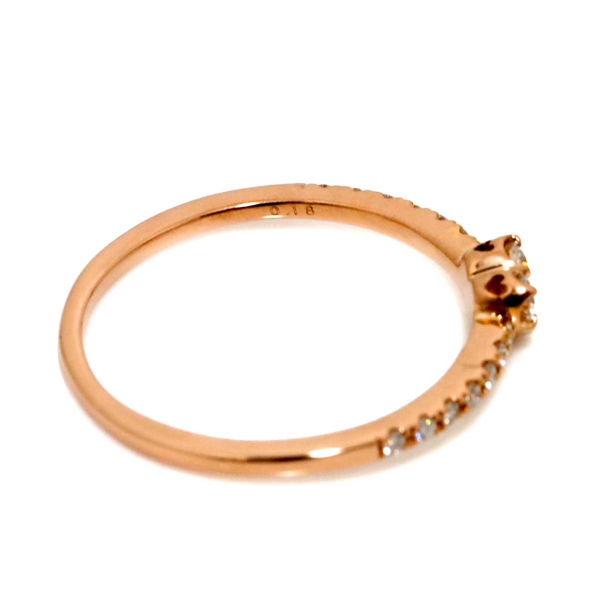 Diamond 0.18ct Ring 18K PG 750 Size6(US)