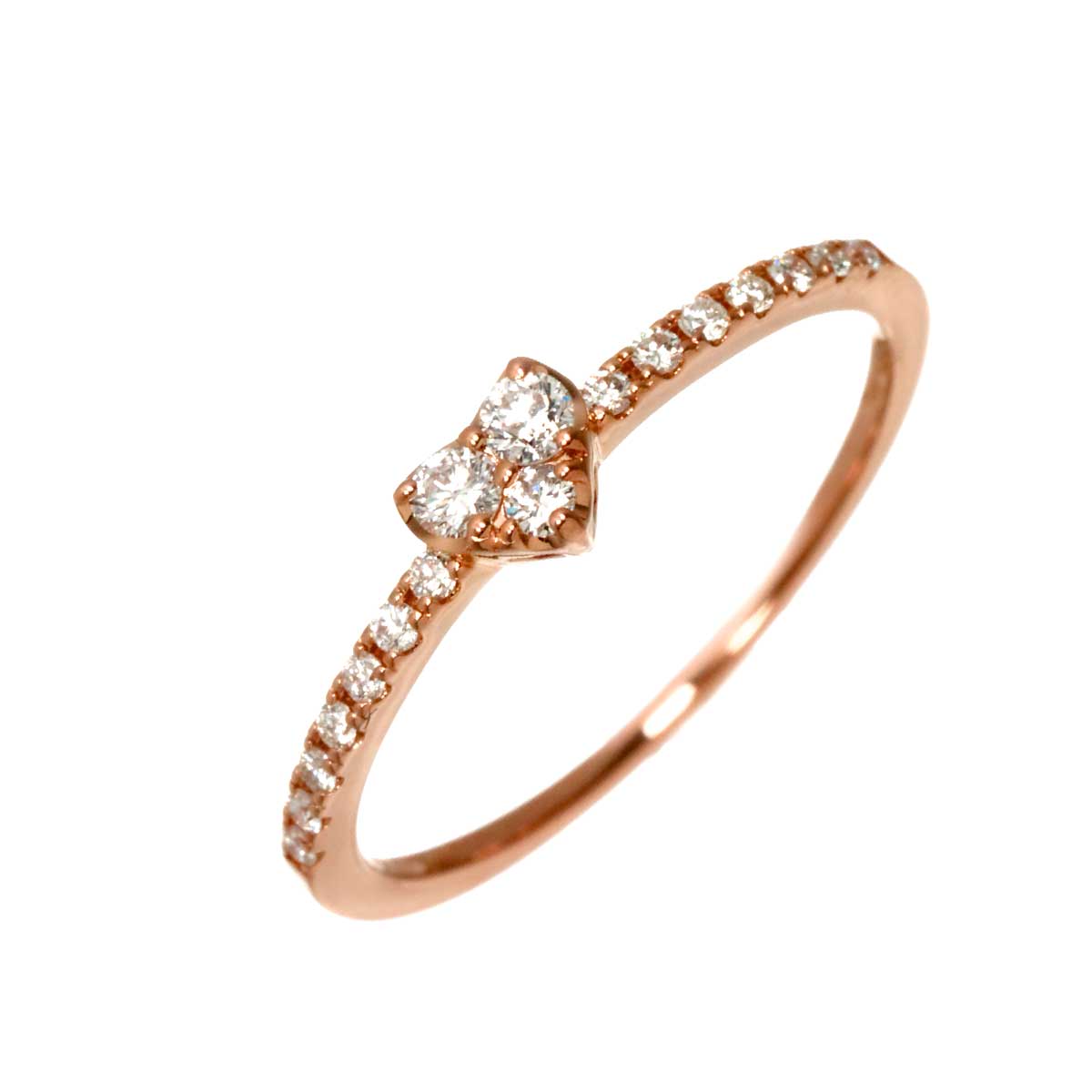 Diamond 0.18ct Ring 18K PG 750 Size6(US)