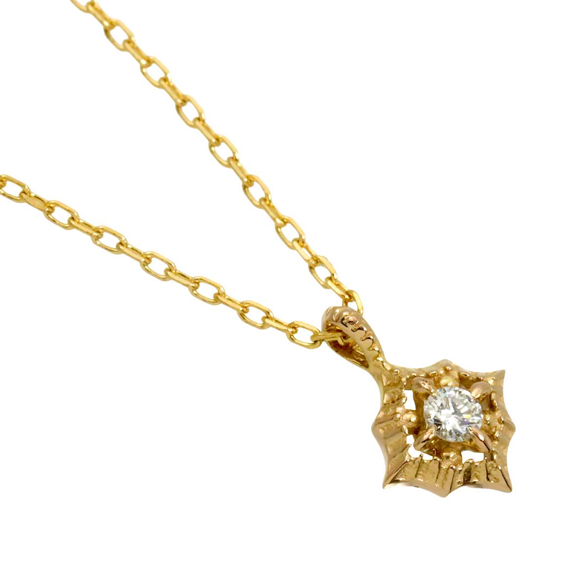 Diamond Necklace 18K Pink Gold 750