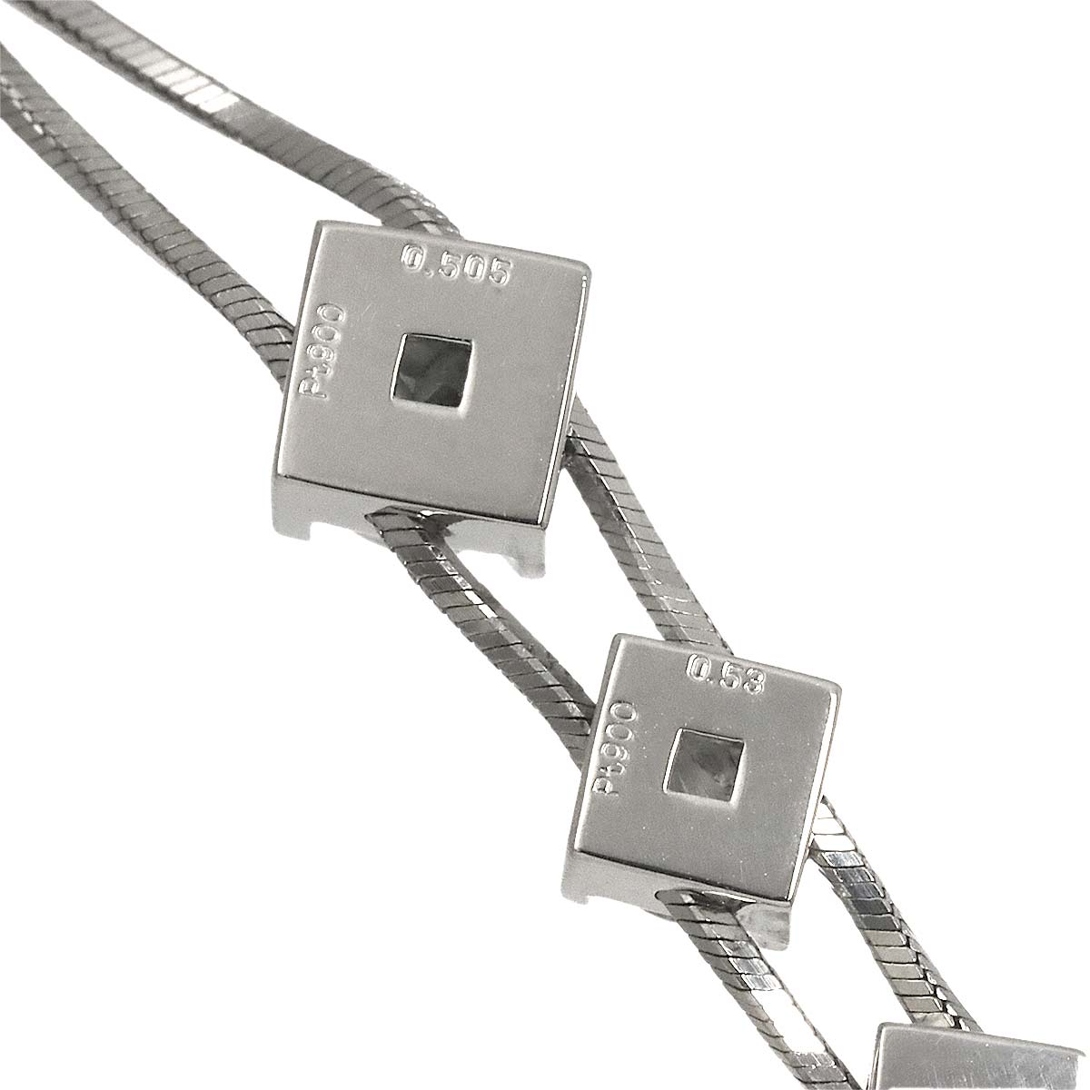 Diamond 0.505ct G/SI2 0.53ct Necklace Pt Platinum
