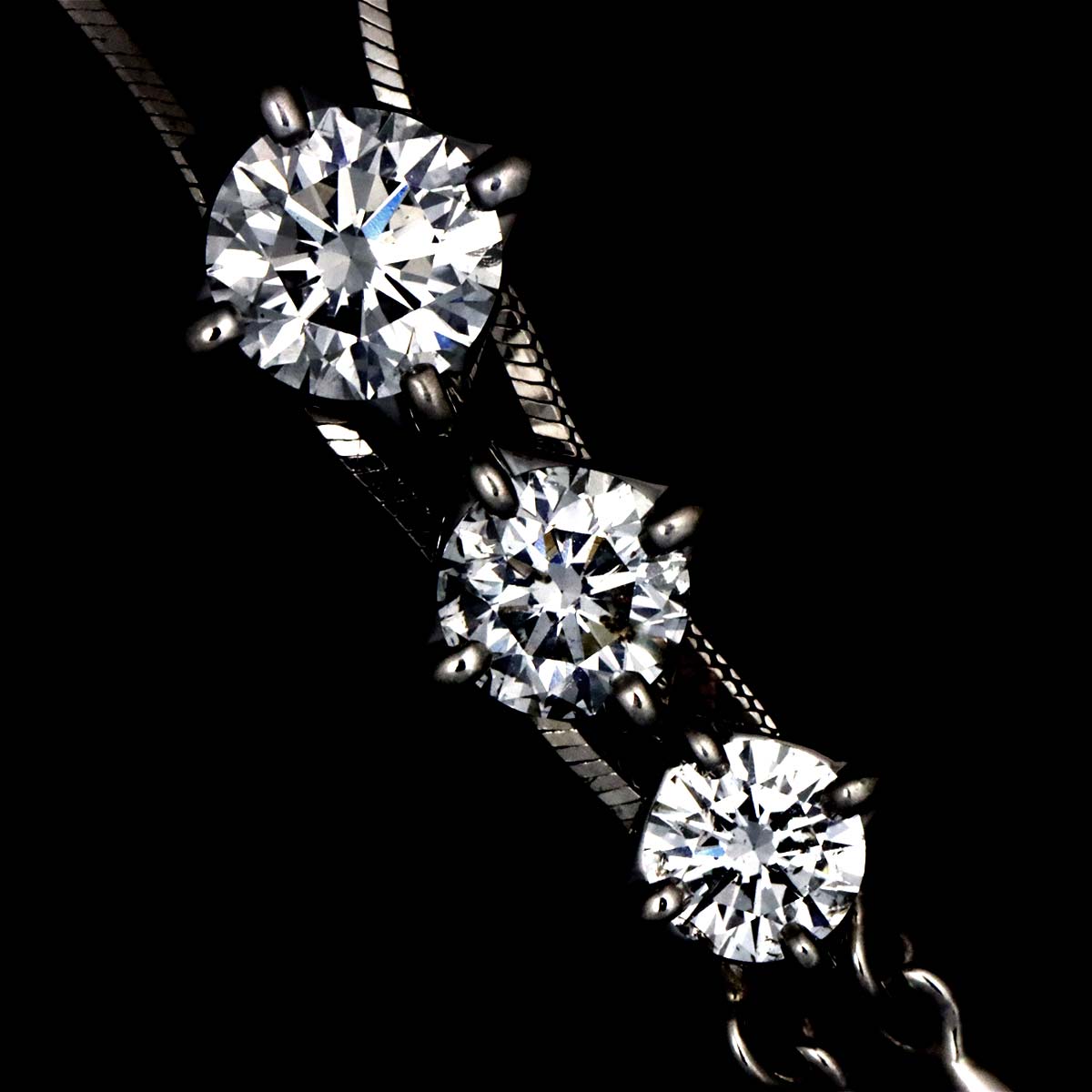 Diamond 0.505ct G/SI2 0.53ct Necklace Pt Platinum