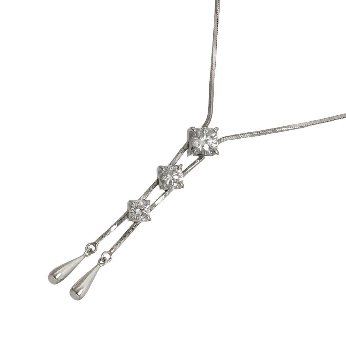 Diamond 0.505ct G/SI2 0.53ct Necklace Pt Platinum