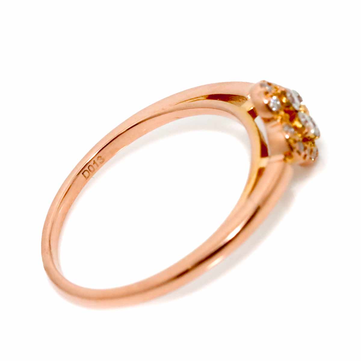 Diamond 0.13ct Ring 18K K18 PG 750 size5.5-5.75(US)