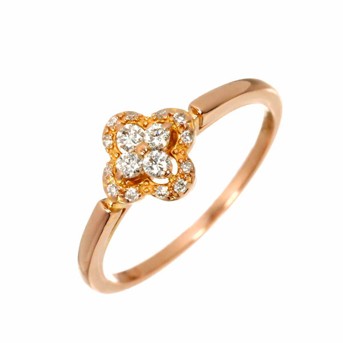 Diamond 0.13ct Ring 18K K18 PG 750 size5.5-5.75(US)