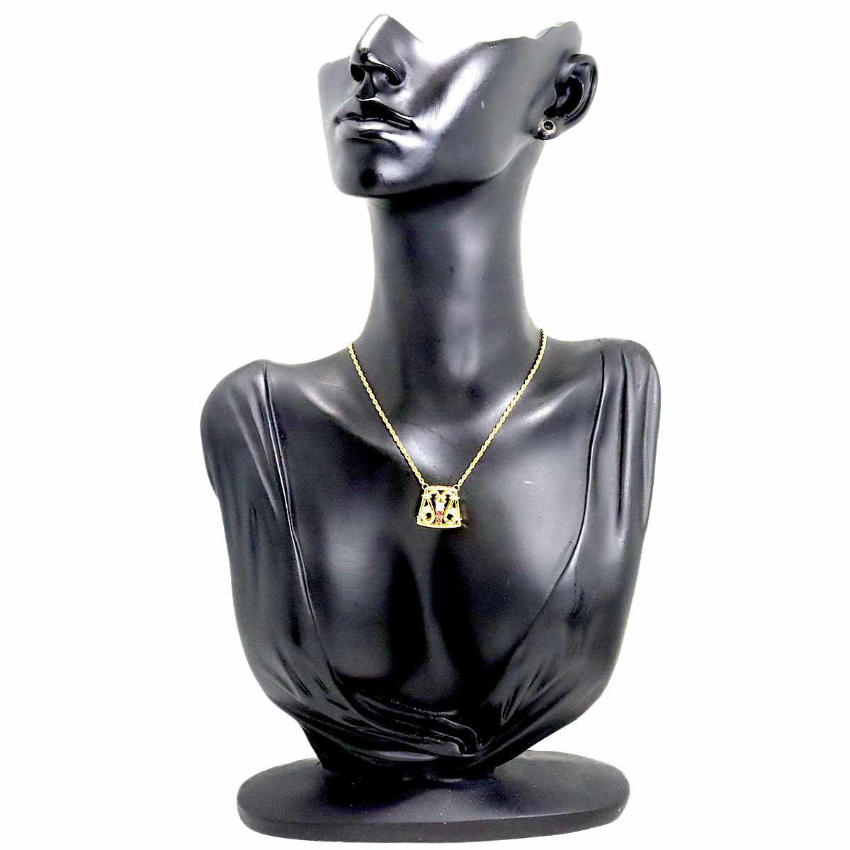 Diamond 0.28ct Ruby 0.09ct Necklace K18 Yellow Gold 750