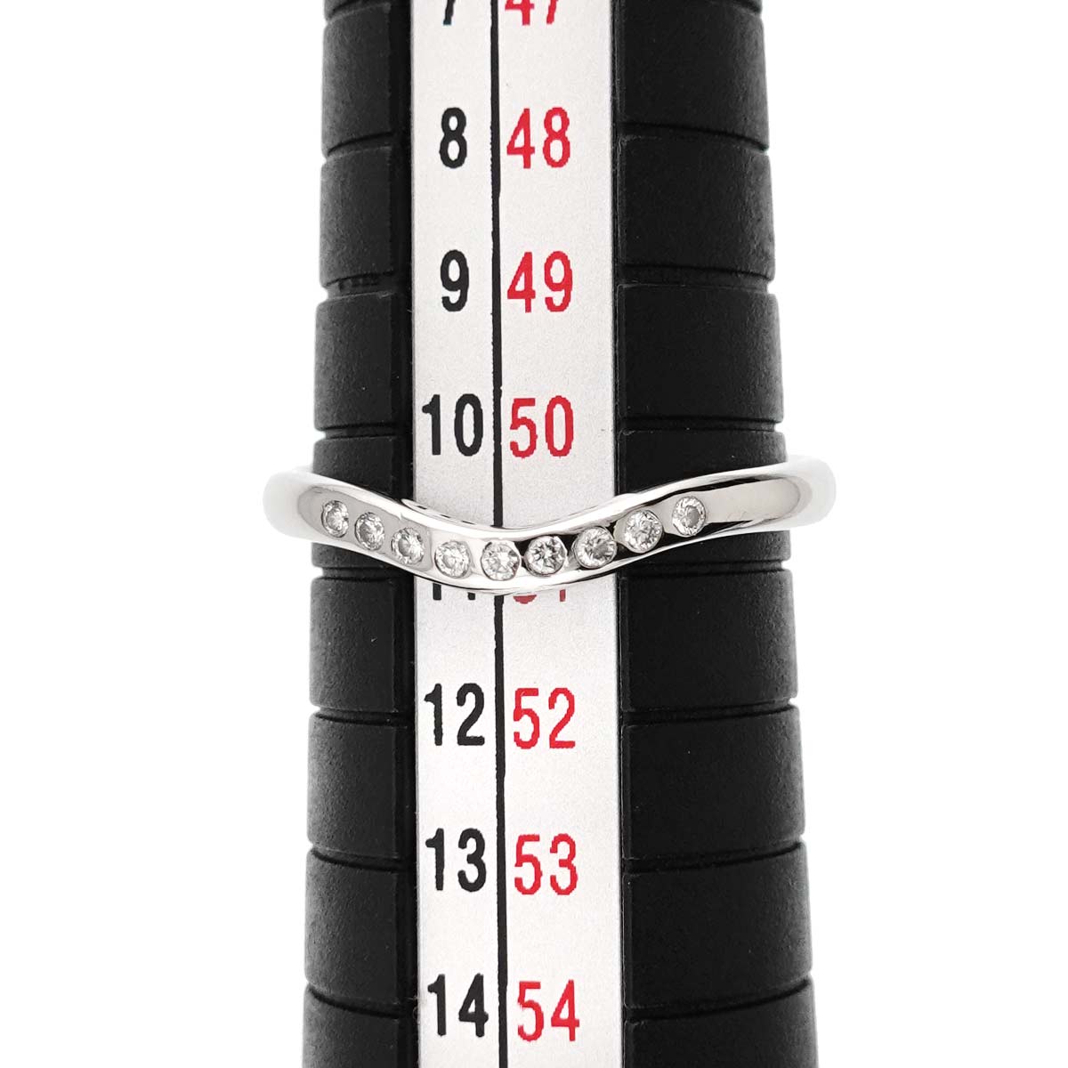 Curved Band Diamond Ring Pt Platinum Size5.25-5.5(US)