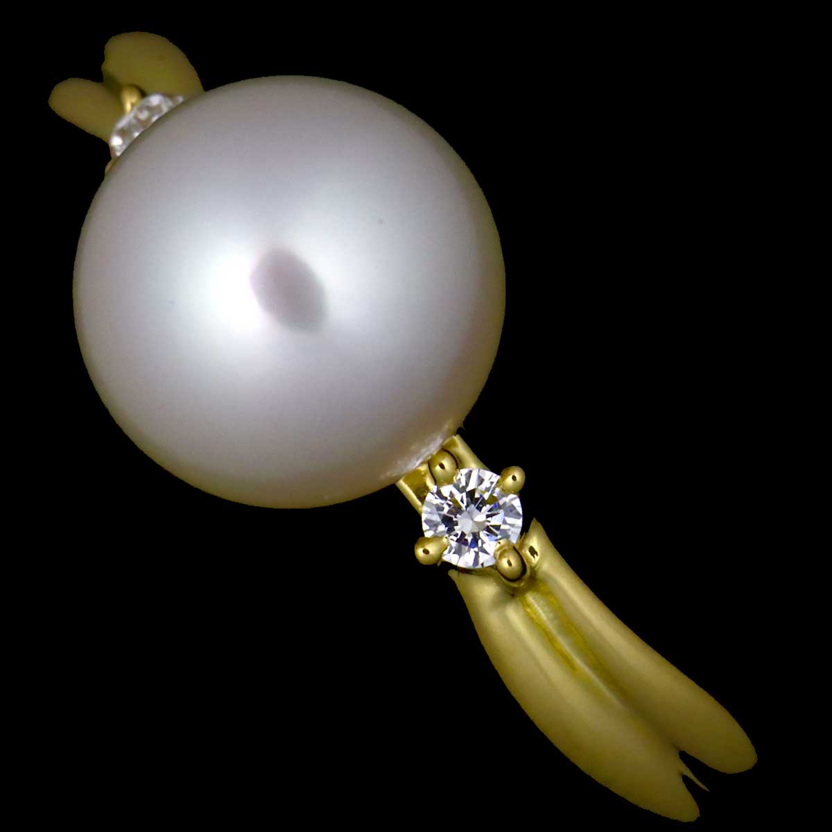 Akoya Pearl Diamond 0.04ct Ring 18K YG Size5.75-6(US)