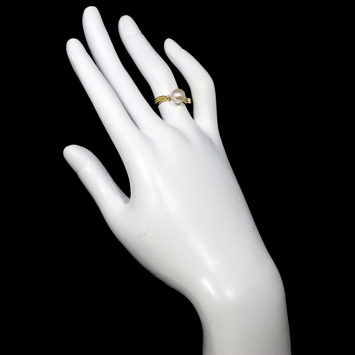 Akoya Pearl Diamond 0.04ct Ring 18K YG Size5.75-6(US)
