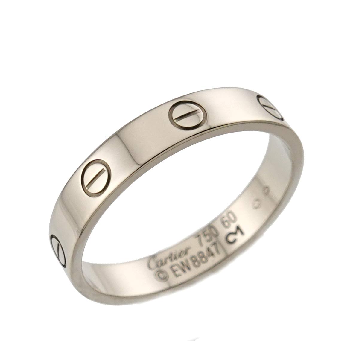 Mini Love Ring 18K White Gold 750 size60 8.75-9(US)