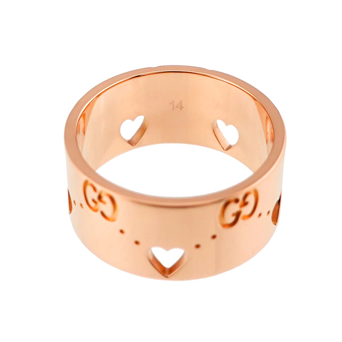 Icon Heart Wide Ring 18K PG 750 Size14 6-6.25(US)