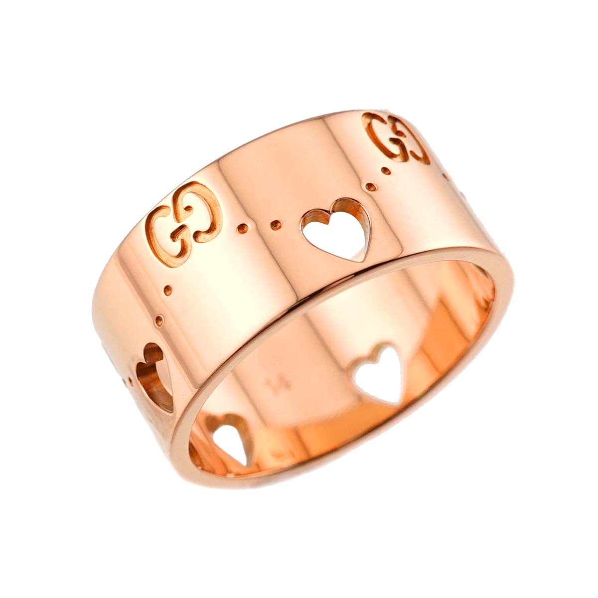 Icon Heart Wide Ring 18K PG 750 Size14 6-6.25(US)