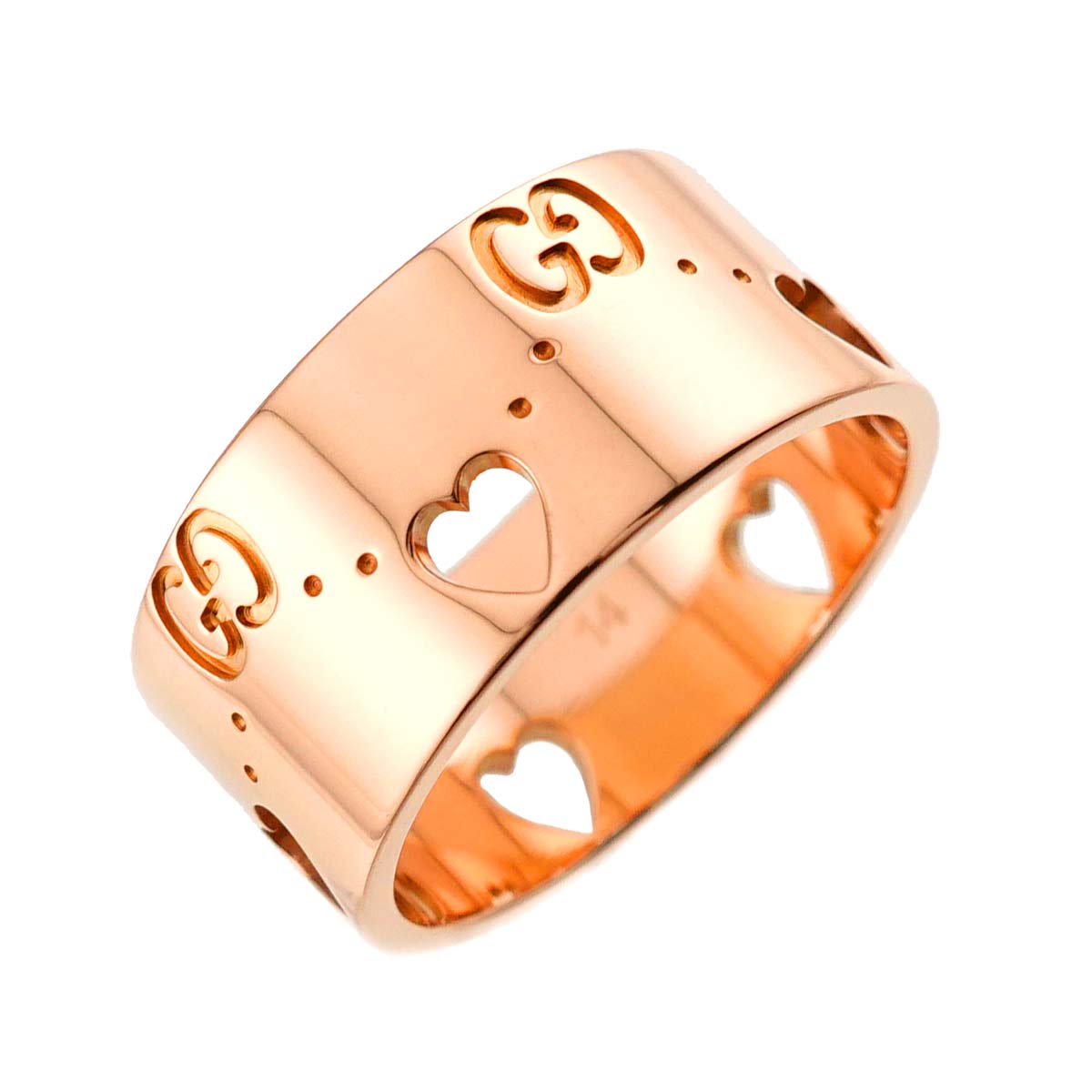 Icon Heart Wide Ring 18K PG 750 Size14 6-6.25(US)