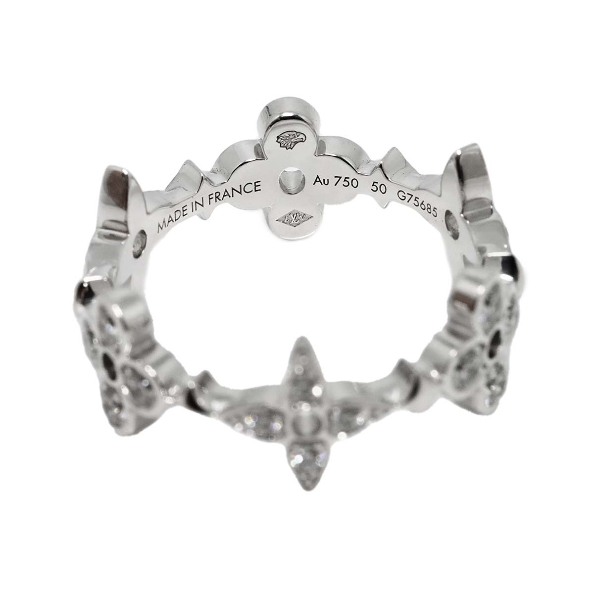 Diamond Ring 18K WG 750 size50 5.25(US)