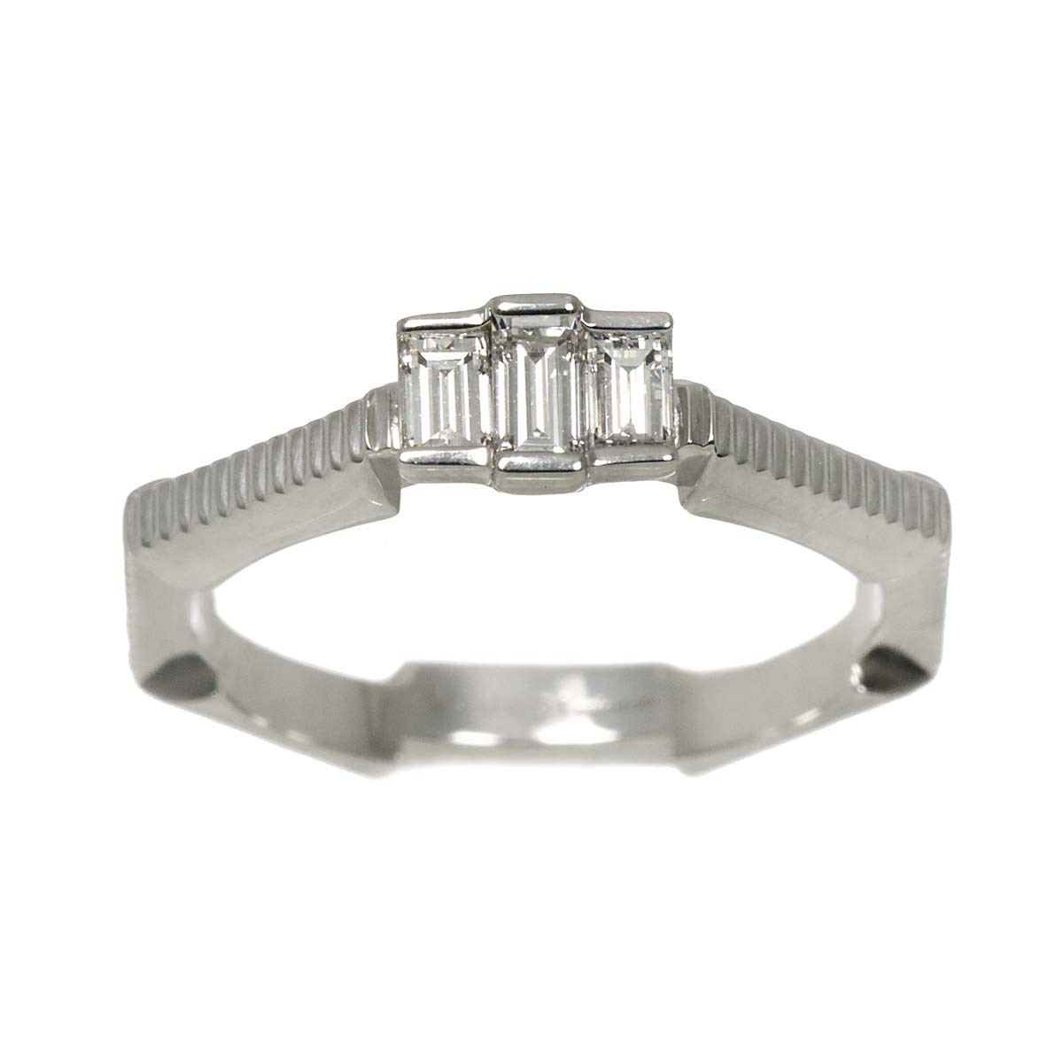 Link to Love Diamond Ring 18K WG 750 Size4.5-4.75(US)