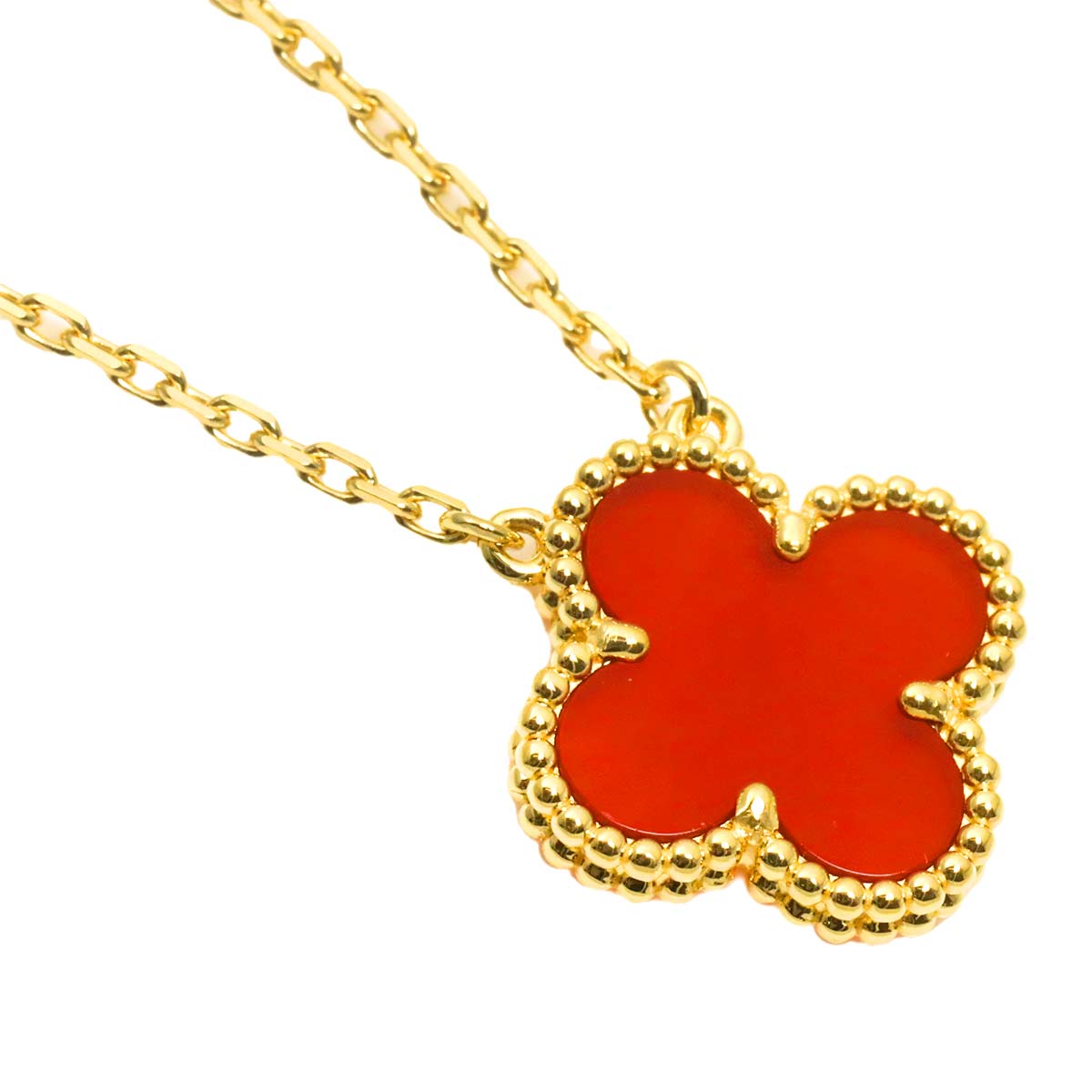 Vintage Alhambra Carnelian Necklace 18K YG 750