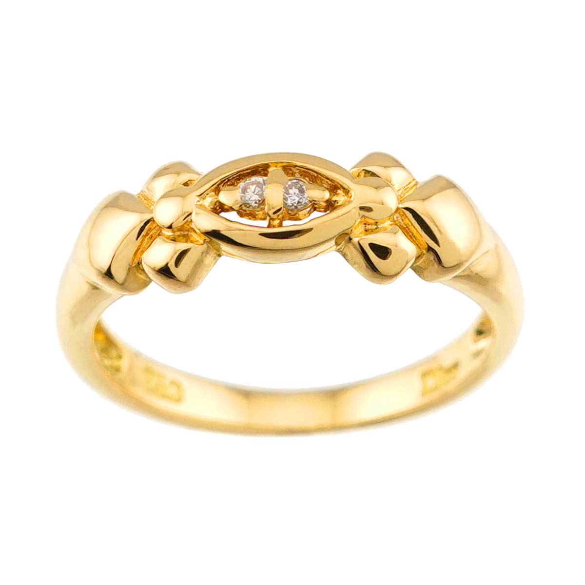 Diamond Ring 18K YG 750 size4.5(US)