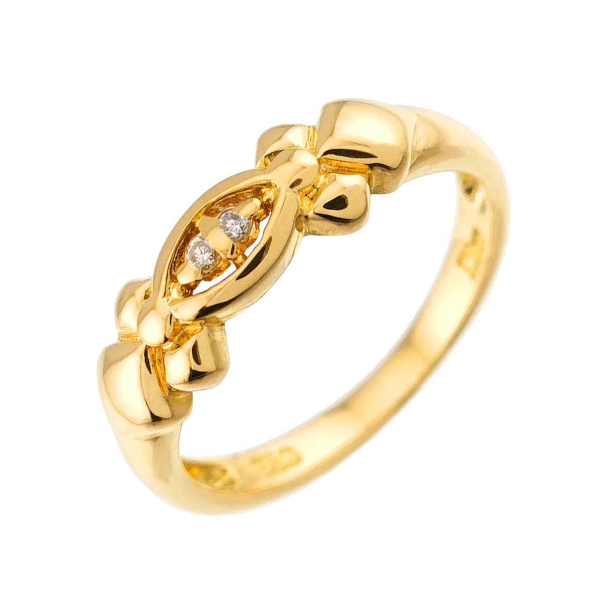 Diamond Ring 18K YG 750 size4.5(US)