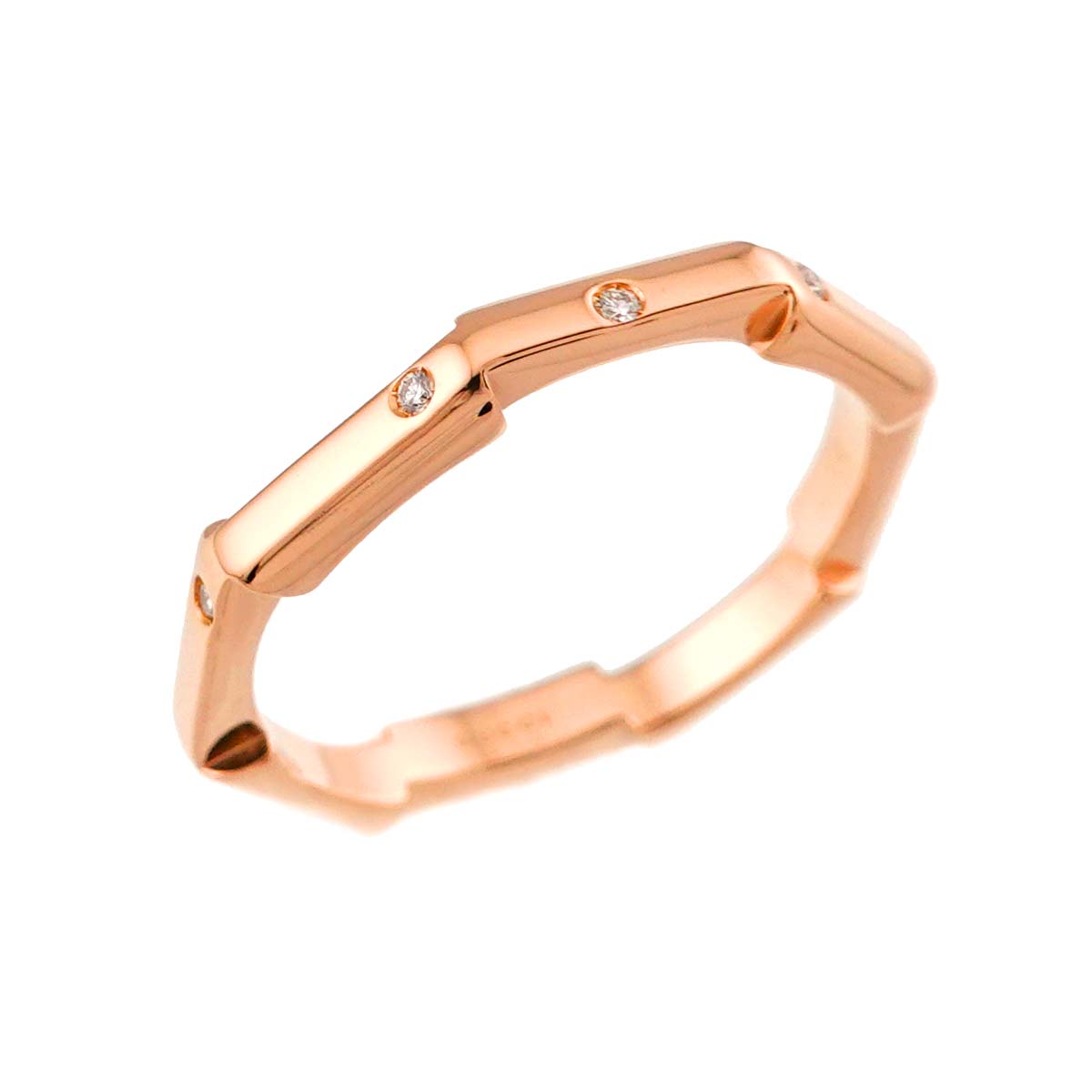 Link to Love Diamond Ring 18K Pink Gold 750 Size13 6.25-6.5(US)