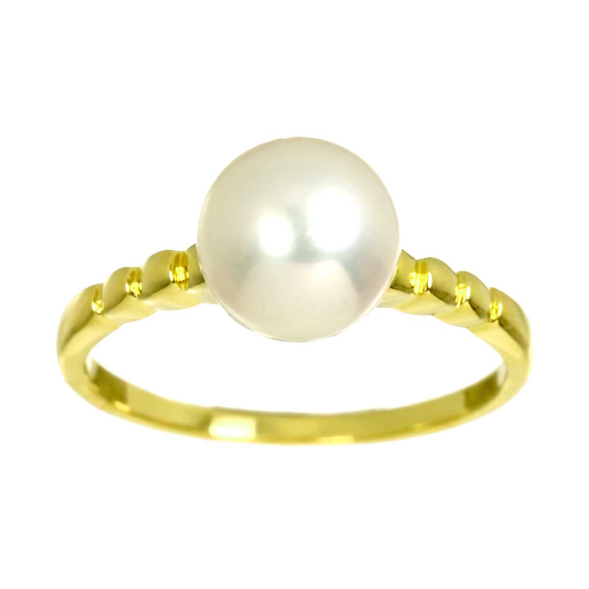 Akoya Pearl 7.4mm Ring 18K YG 750 size4.75-5(US)