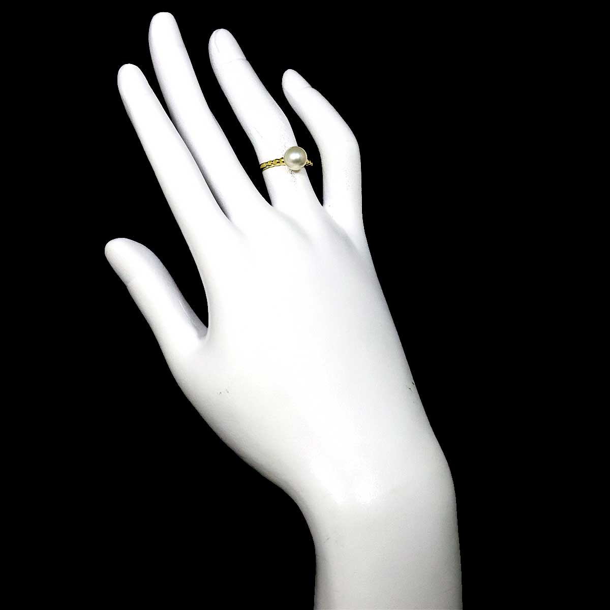 Akoya Pearl 7.4mm Ring 18K YG 750 size4.75-5(US)