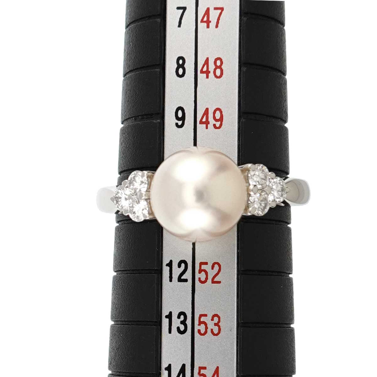 Akoya Pearl 8.0mm Diamond Ring Platinum size5.25(US)