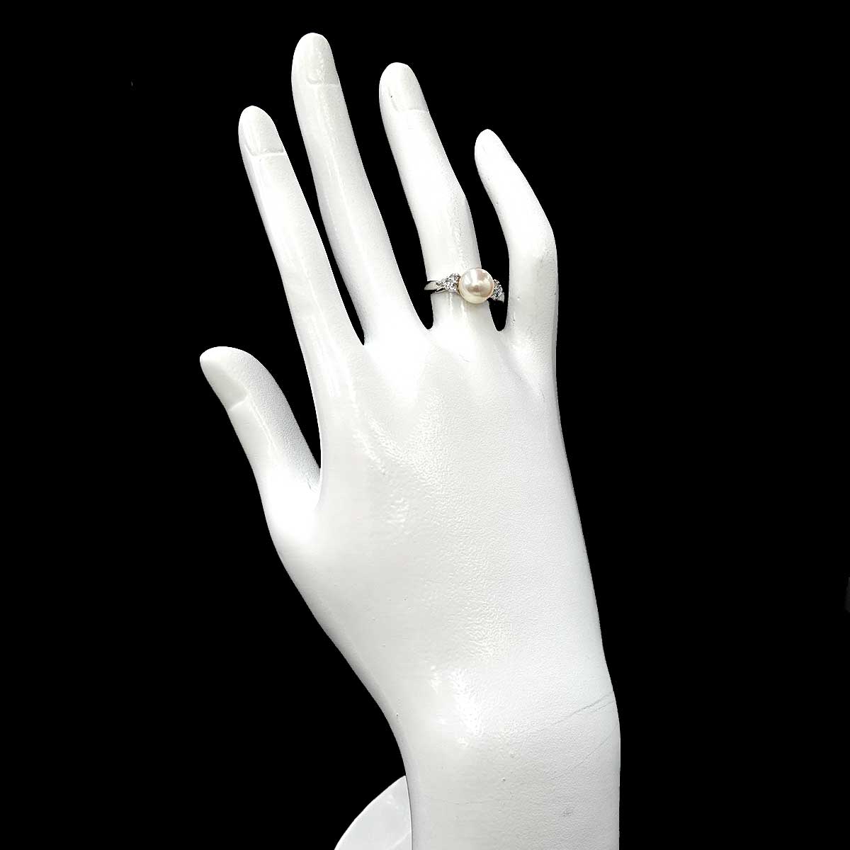 Akoya Pearl 8.0mm Diamond Ring Platinum size5.25(US)