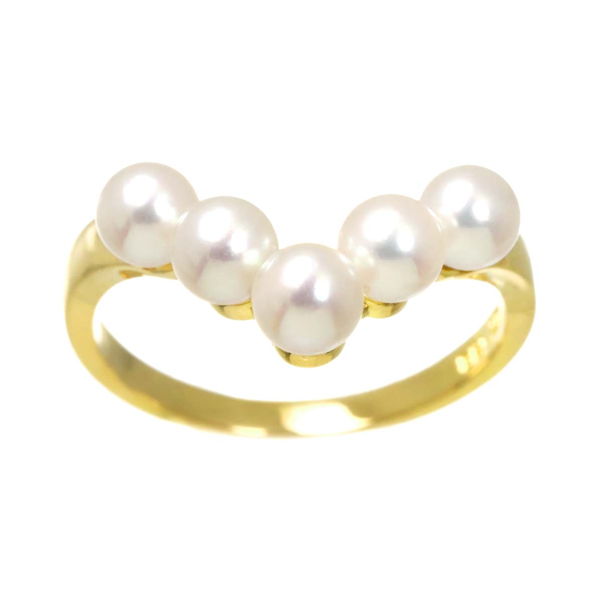 Baby Pearl 4.1-3.9mm Ring 18K YG 750 4.5-4.75(US)