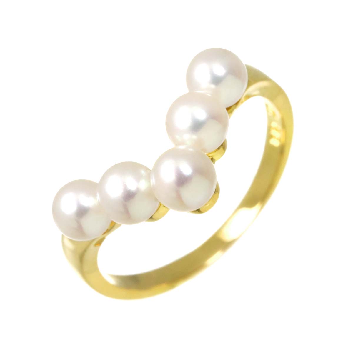 Baby Pearl 4.1-3.9mm Ring 18K YG 750 4.5-4.75(US)