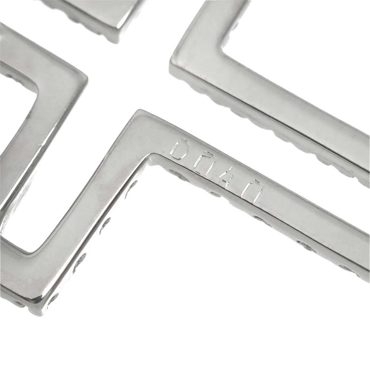 Cross Motif Diamond 0.40ct Necklace 18K White Gold 750