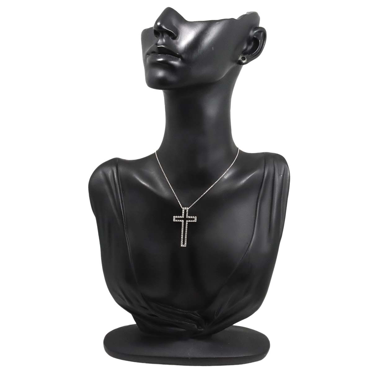 Cross Motif Diamond 0.40ct Necklace 18K White Gold 750