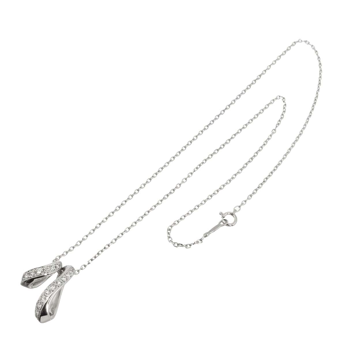 Diamond 0.19ct/0.14ct Necklace 18K White Gold 750