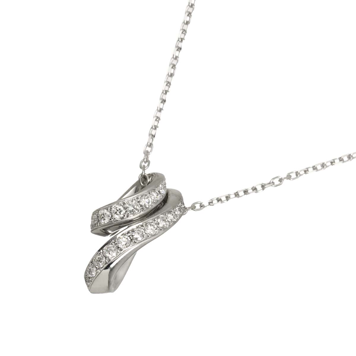 Diamond 0.19ct/0.14ct Necklace 18K White Gold 750