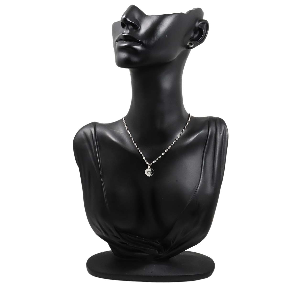 Happy Diamond Heart Necklace 18K White Gold 750