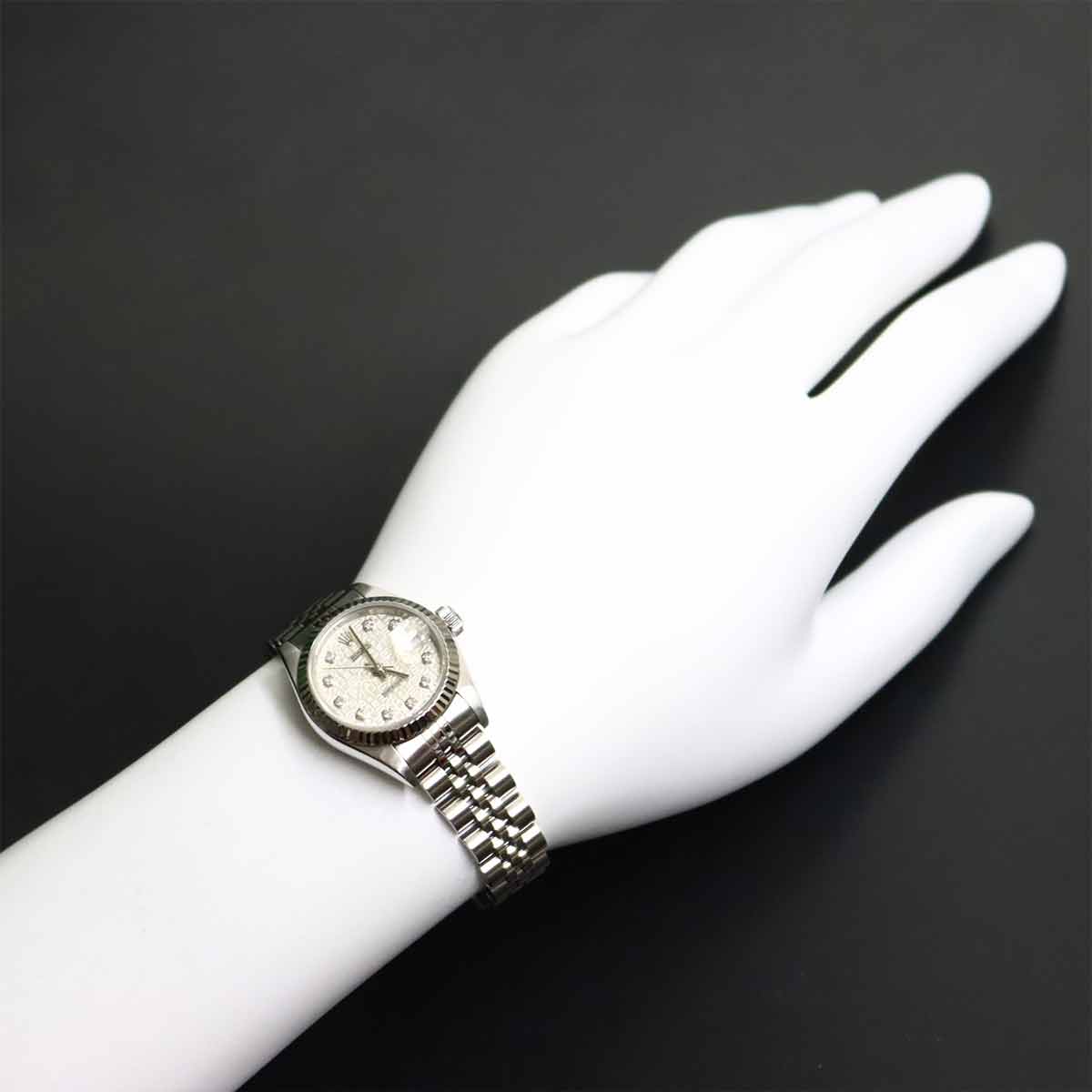 Datejust 69174G Serial A 750 WG 10P Diamond Silver Dial Ladies