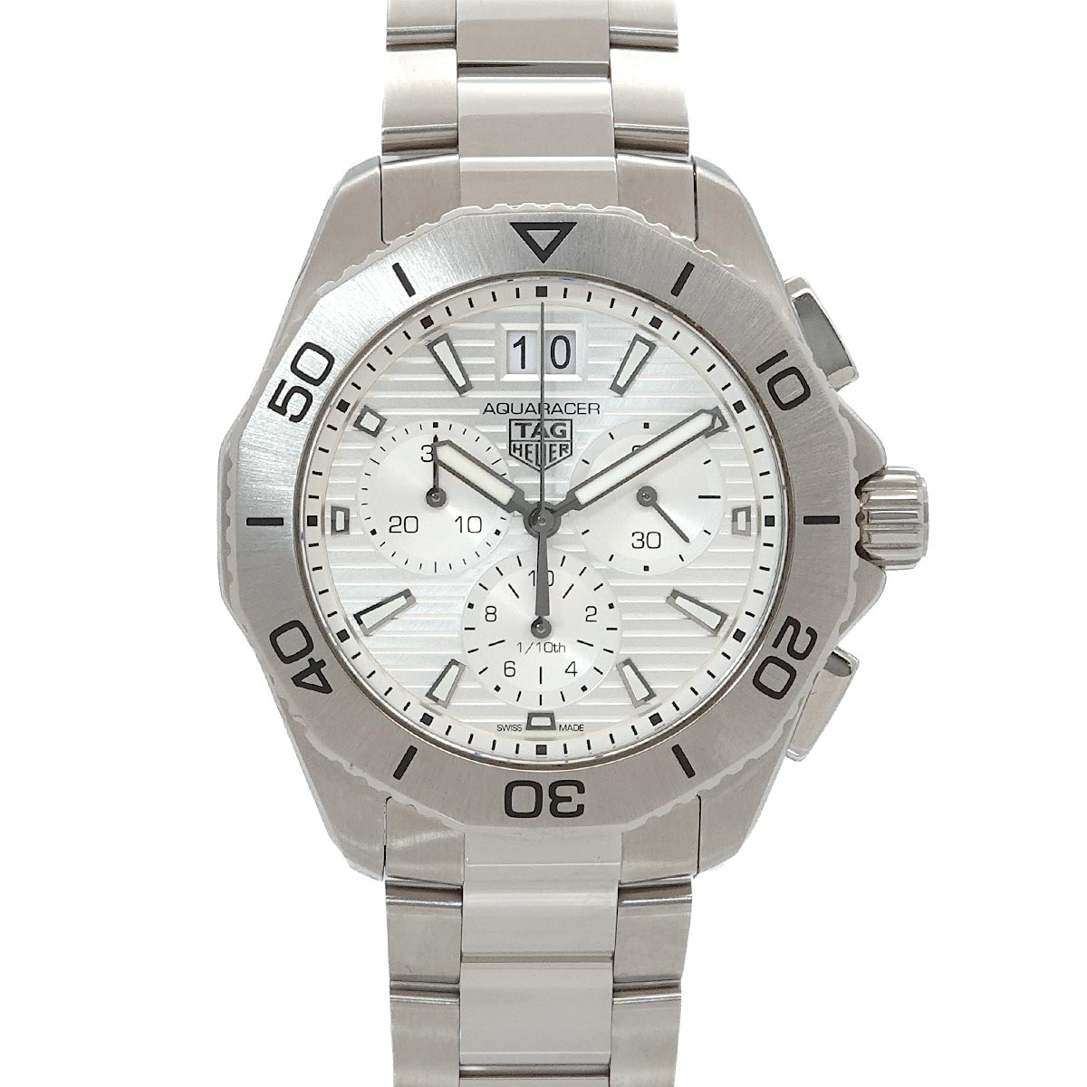 Aquaracer Chronograph CBP1111 Date Silver Dial Mens